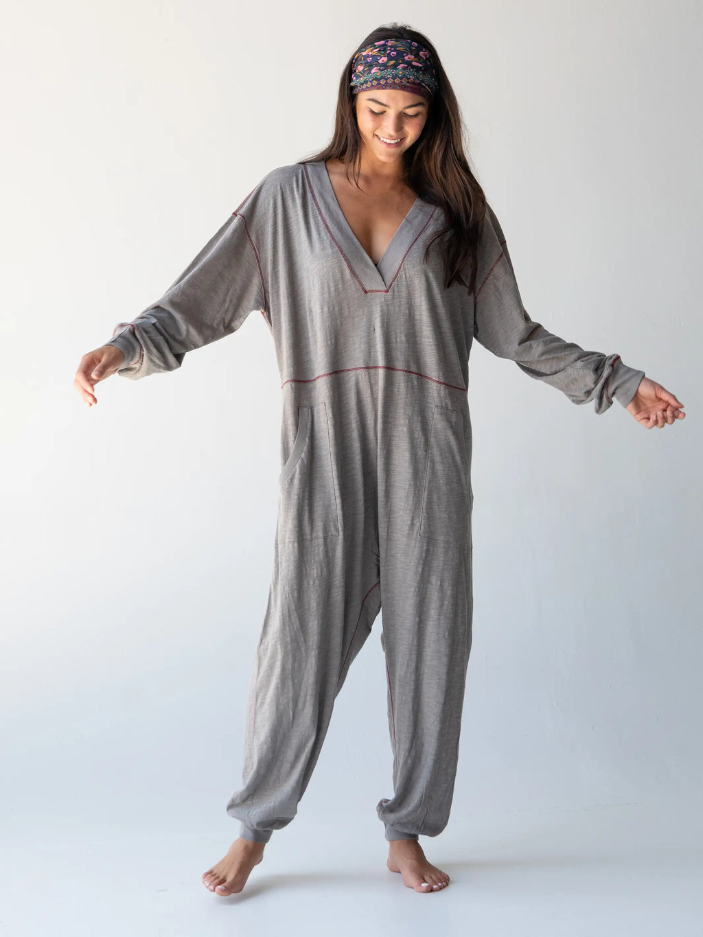 Johnnie Cotton Jumpsuit - Charcoal