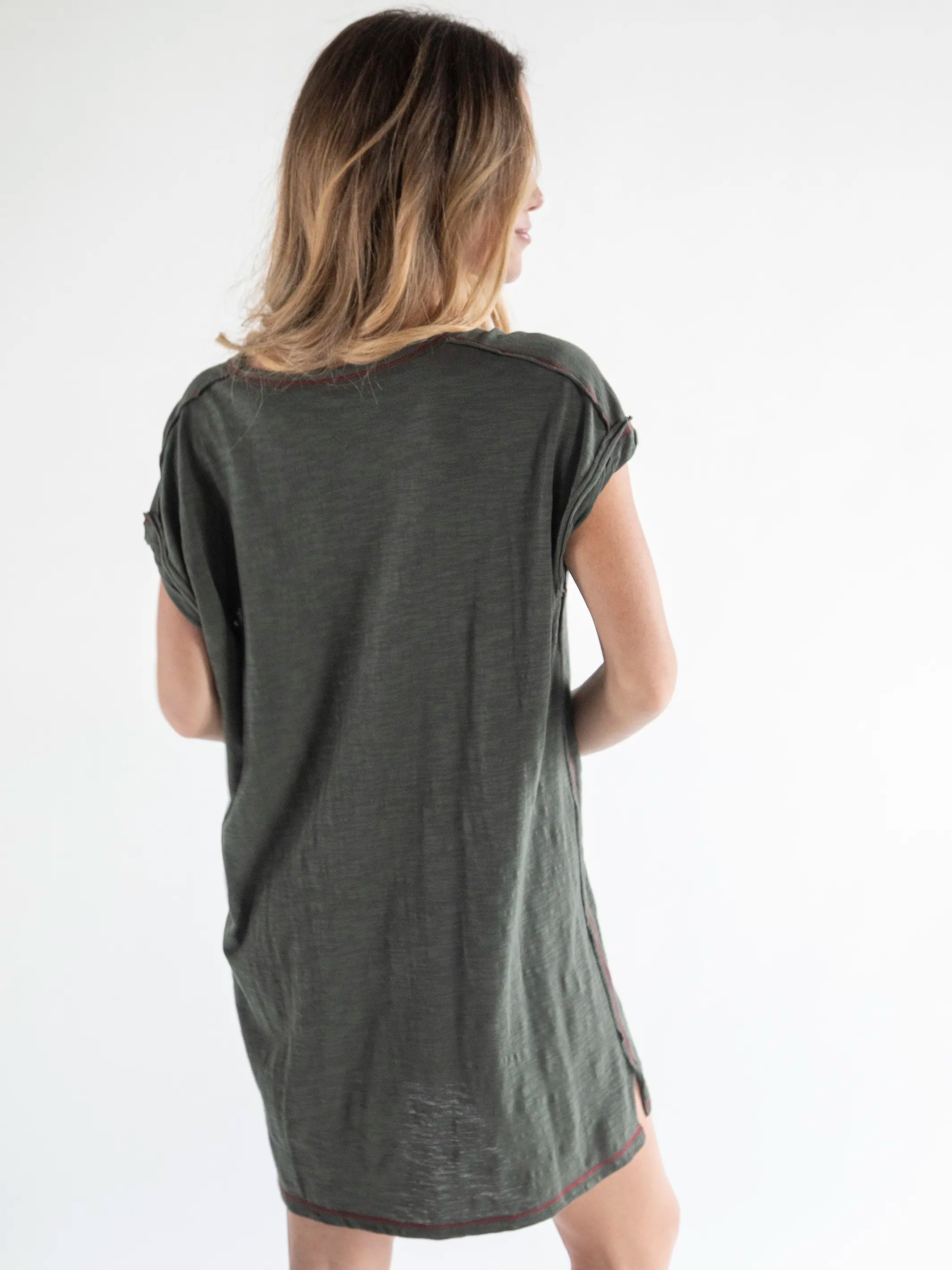 Frankie Knit Tee Dress - Folk Flower