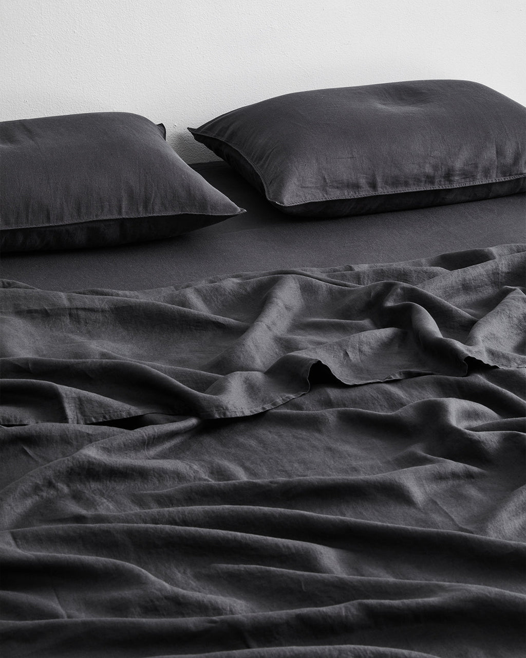 Charcoal 100% French Flax Linen Sheet Set